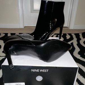 Brand New - Nine West Black Patent Ankle Booties